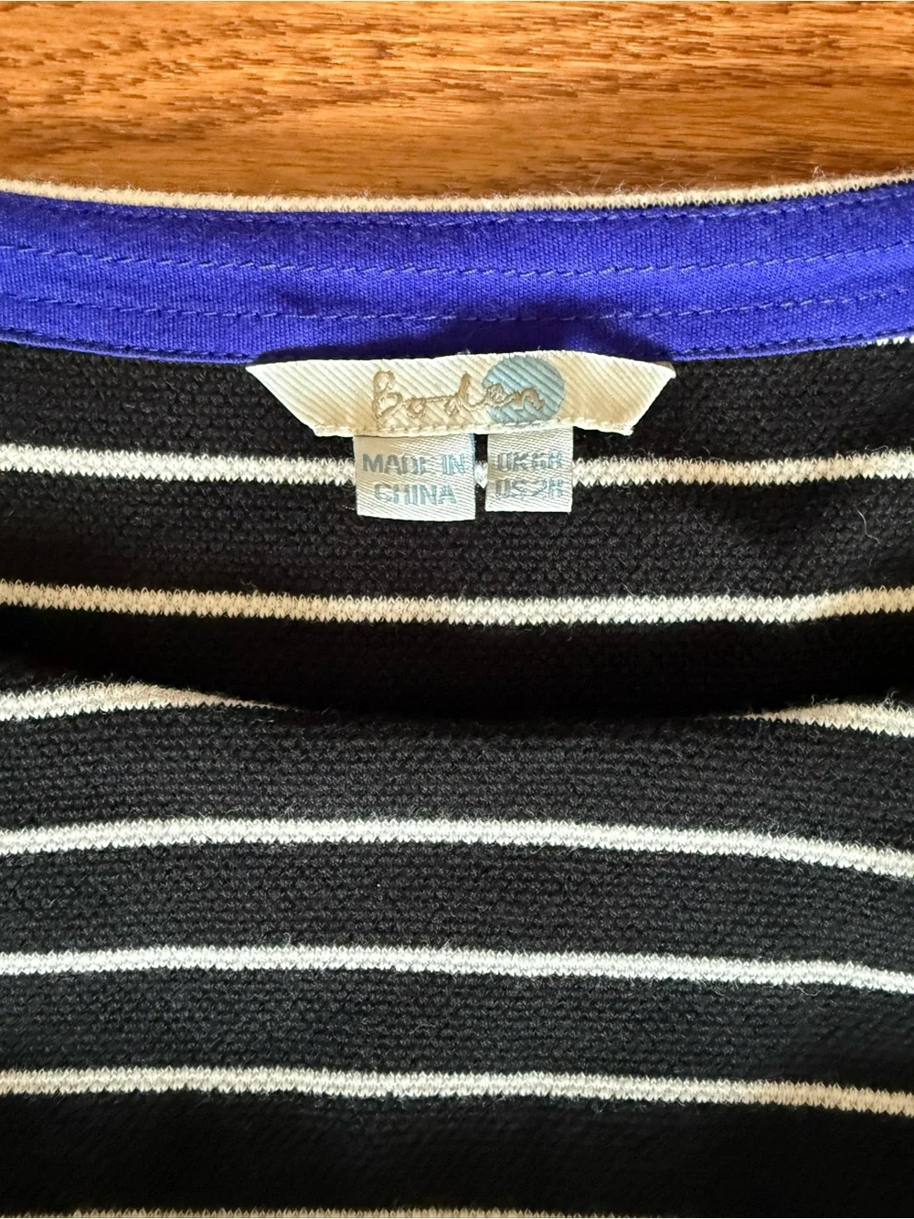 Boden- Striped Black and White Fit-and-Flare Dress